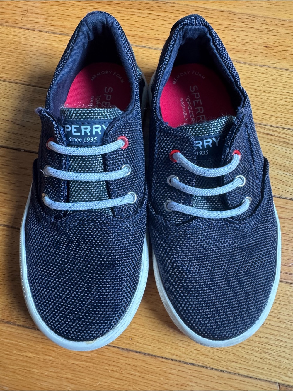 Sperry Kids Top-Sider Sneakers Navy Memory Foam Washable Shoes